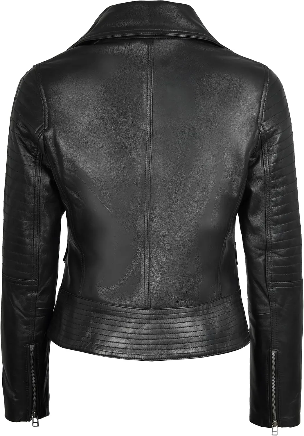 Blingsoul Asymmetrical Lambskin Leather Jacket Women - Stylish Womens Leather Jackets