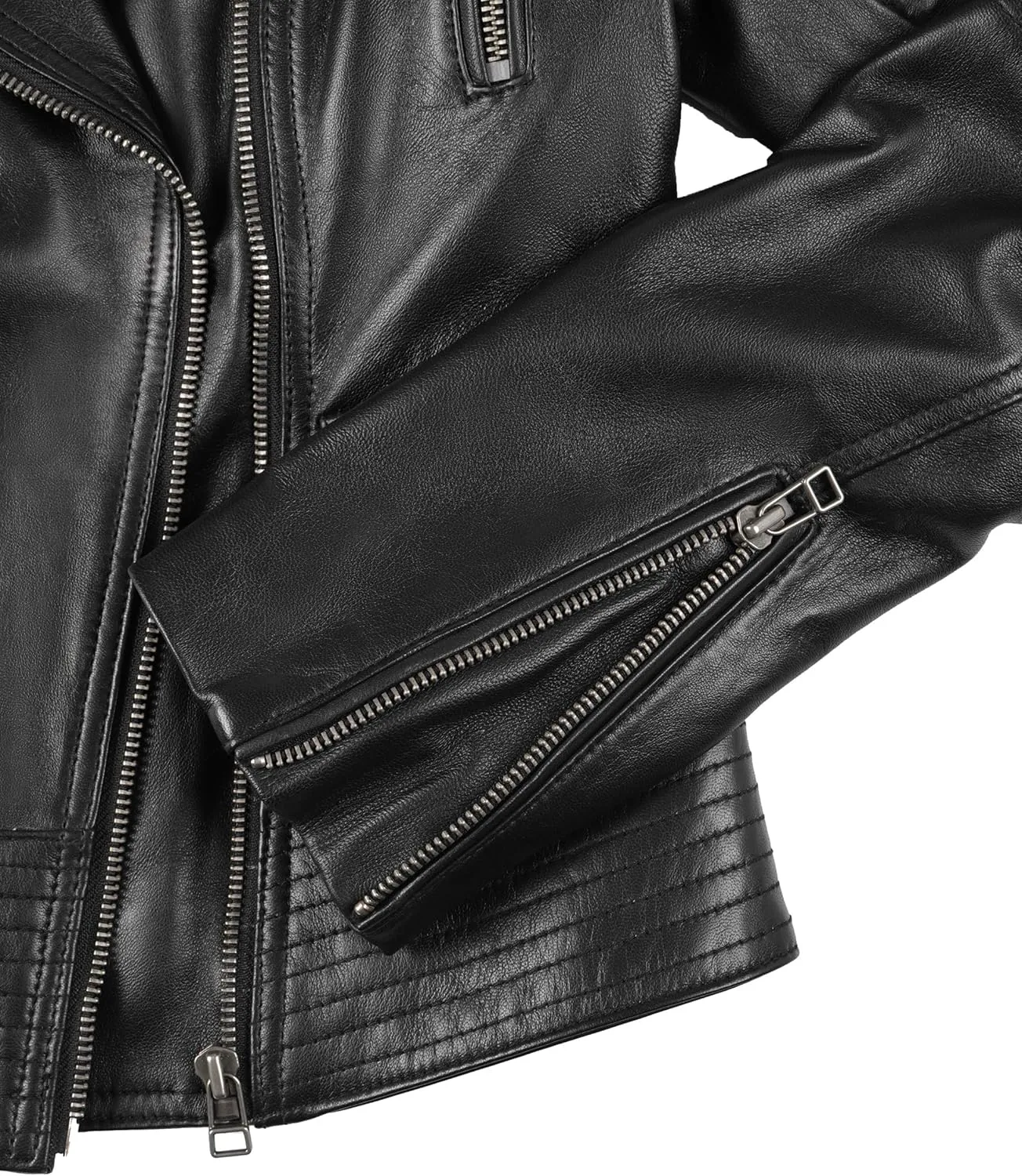 Blingsoul Asymmetrical Lambskin Leather Jacket Women - Stylish Womens Leather Jackets