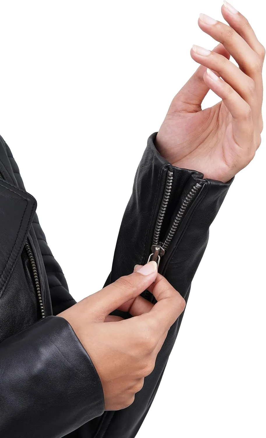 Blingsoul Asymmetrical Lambskin Leather Jacket Women - Stylish Womens Leather Jackets