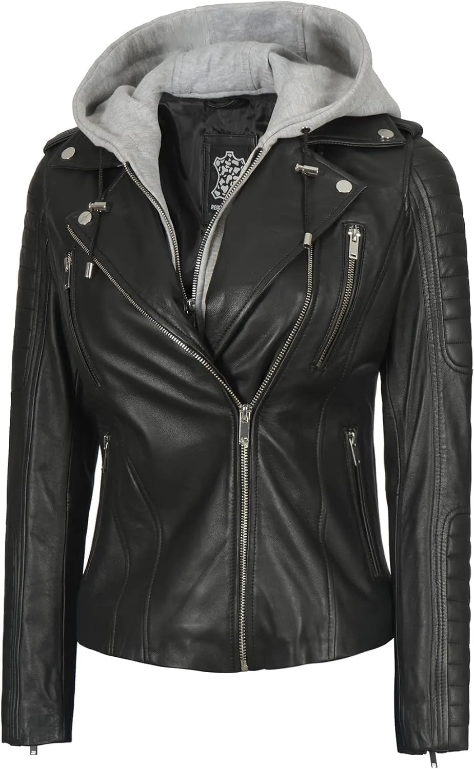 Blingsoul Leather Jacket Women - Real Lambskin Womens Leather Jackets With hood