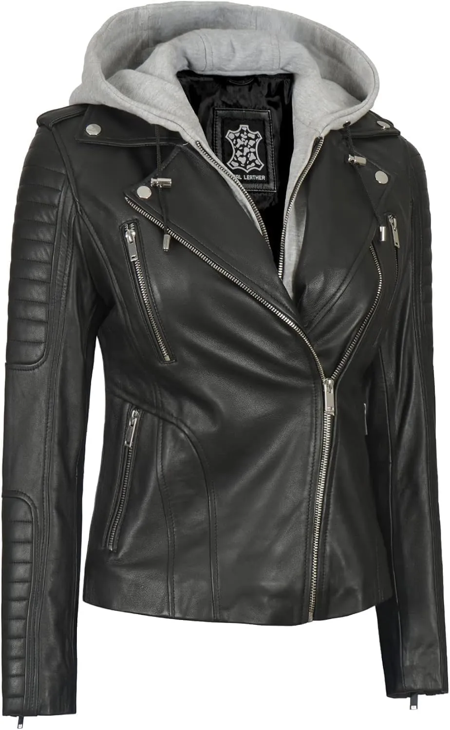 Blingsoul Leather Jacket Women - Real Lambskin Womens Leather Jackets With hood
