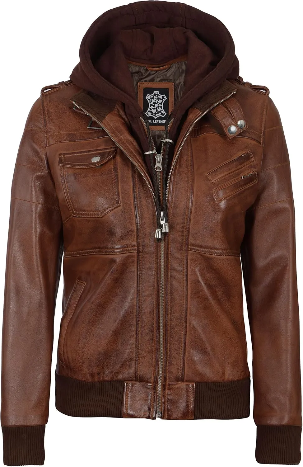 Blingsoul Leather Jacket Women - Real Lambskin Womens Leather Jackets With hood