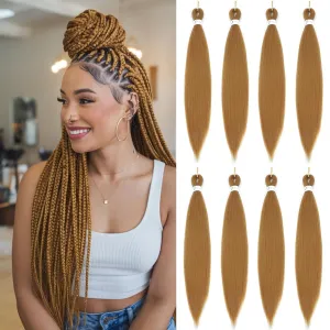 Blonde Braiding Hair 24 Inch 8 Packs Braiding Hair Pre Stretched For Braiding Twist Hair For Box Braids Hot Water Setting Soft Yaki Texture(24Inch,#27)