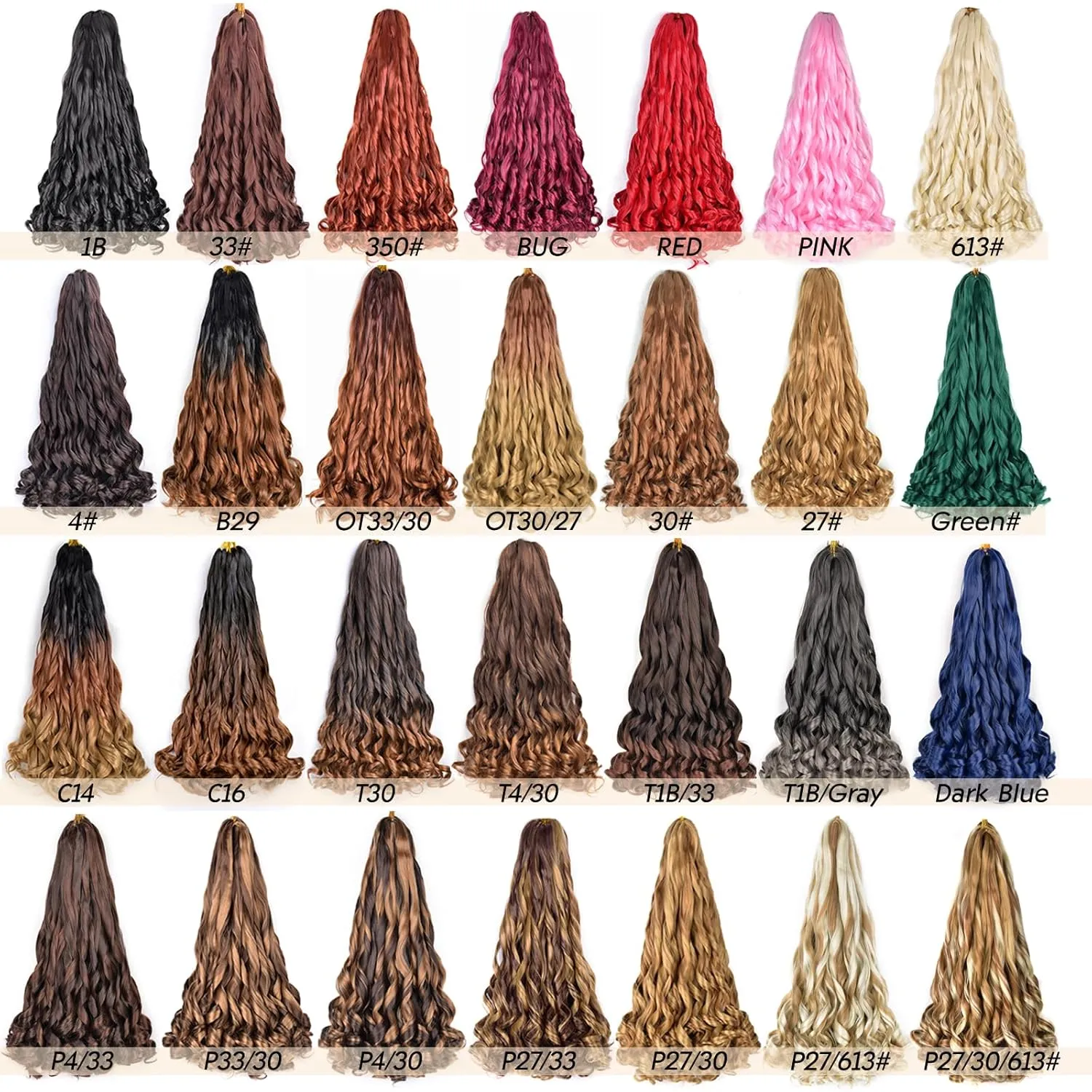 Blonde French Curl Braiding Hair 22 Inch 75g/Pack Crochet Hair for Black Women 8 Packs Loose Wavy Pre Stretched Braiding Hair Synthetic Hair Extensions (22 Inch,8 Packs,613#)