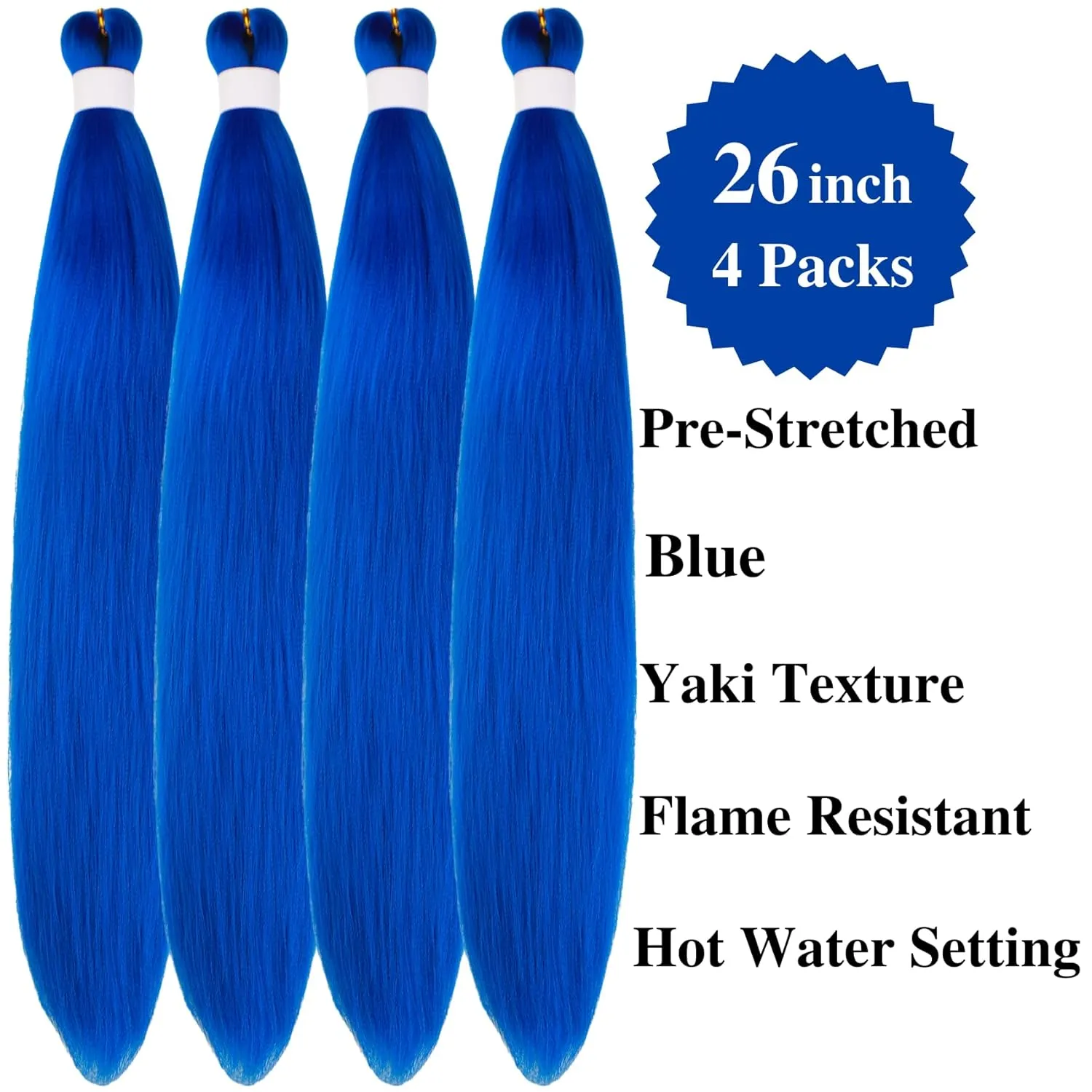 Blue Braiding Hair Pre stretched Boho Hair for Color Braiding Prestretched Box Braids Boho Curls Ez Braid Knotless Twist