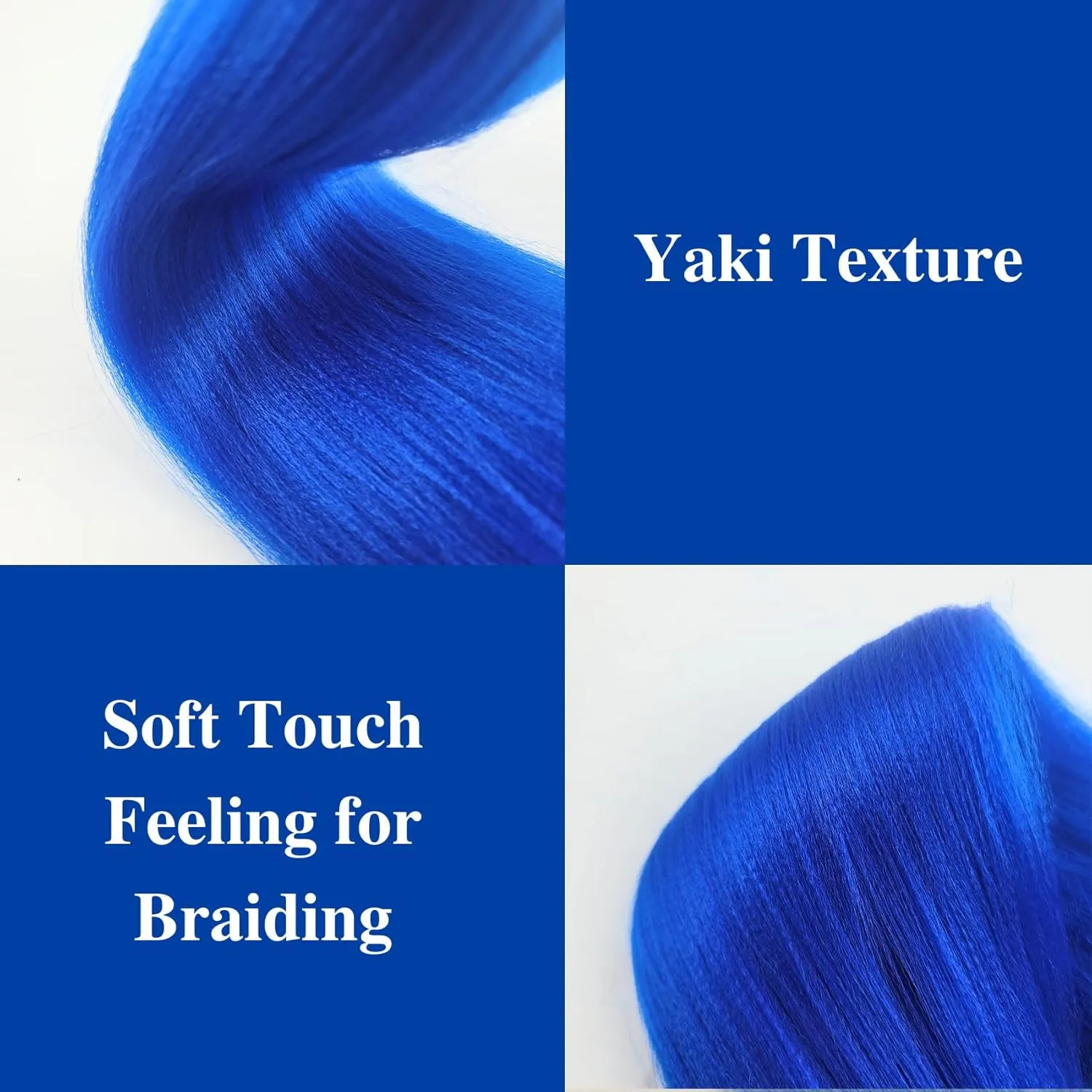 Blue Braiding Hair Pre stretched Boho Hair for Color Braiding Prestretched Box Braids Boho Curls Ez Braid Knotless Twist