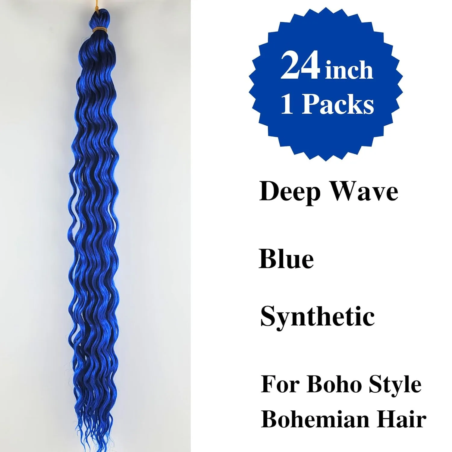 Blue Braiding Hair Pre stretched Boho Hair for Color Braiding Prestretched Box Braids Boho Curls Ez Braid Knotless Twist