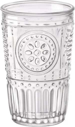Bormioli Rocco Romantic Water Glass [Set Of 4] | 10.25 oz Premium Glass Set For Refreshments, Soda & Beverages | Italian Quality Glassware, Perfect For Dinner Parties, Bars & Restaurants