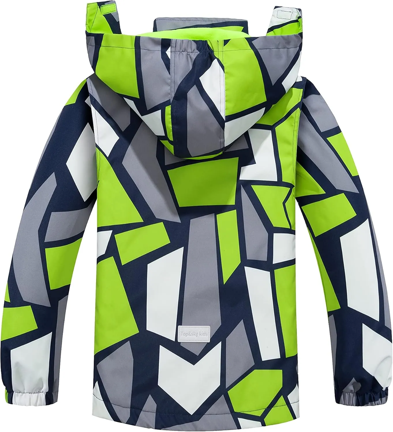 Boys Girls Rain Jacket for Kids Waterproof Coat Lightweight Hooded Fleece Lined Raincoats Windbreakers