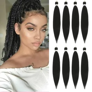 Braiding Hair Pre Stretched 18 Inch 8 Packs Braiding Hair Extension Pre Stretched Braiding Hair Professional Synthetic Hair For Braiding Crochet Twist Braids Soft Yaki Texture(18",#2-8P)