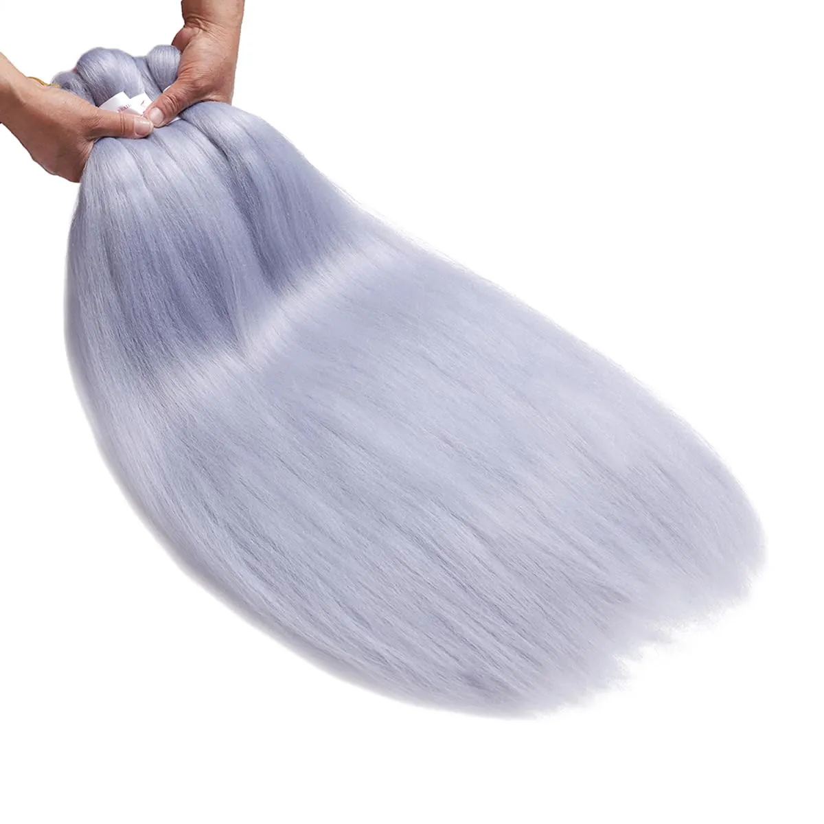 Braiding Hair Pre Stretched 30 Inch Silver Gray Braiding Hair 3 packs Professional Crochet Hair Extensions Yaki Straight High Temperature Synthetic Fiber for Braids（30",A40)