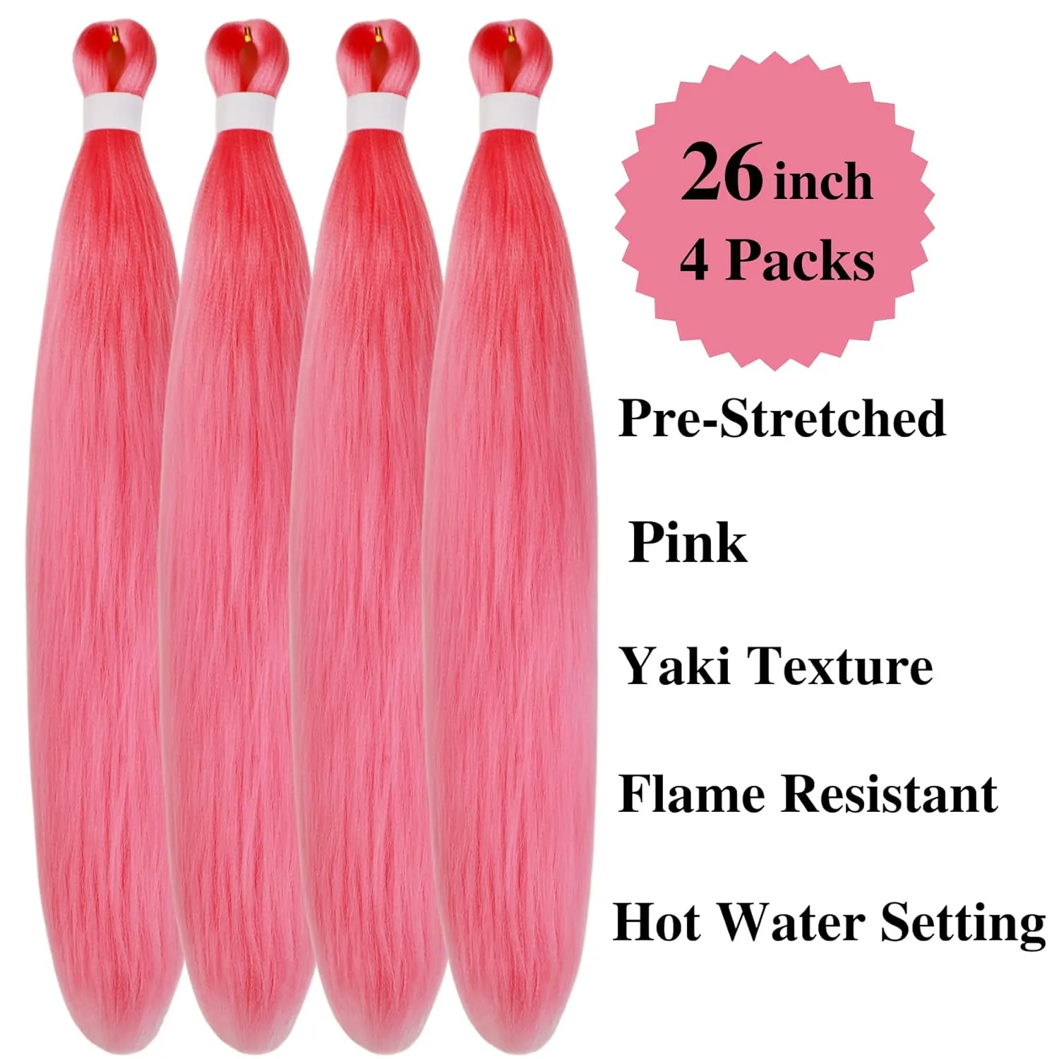 Braiding Hair Pre stretched Pink Boho Hair for Braiding Prestretched Hypoallergenic Ez Braid Pink Curly Deep Wave Crochet Braids Mermaid