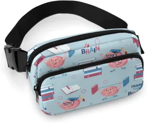 Brain Training Fanny Packs Crossbody Bags for Women Men, Belt Bag Waist Packs for Workout Running Travel with Adjustable Strap
