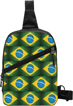 Brazil Brazilian Flag Portable Crossbody Bag Foldable Sling Bags Sports Gym Chest Daypack Reusable Shoulder Backpack Casual Diagonally Rucksack Fanny Packs