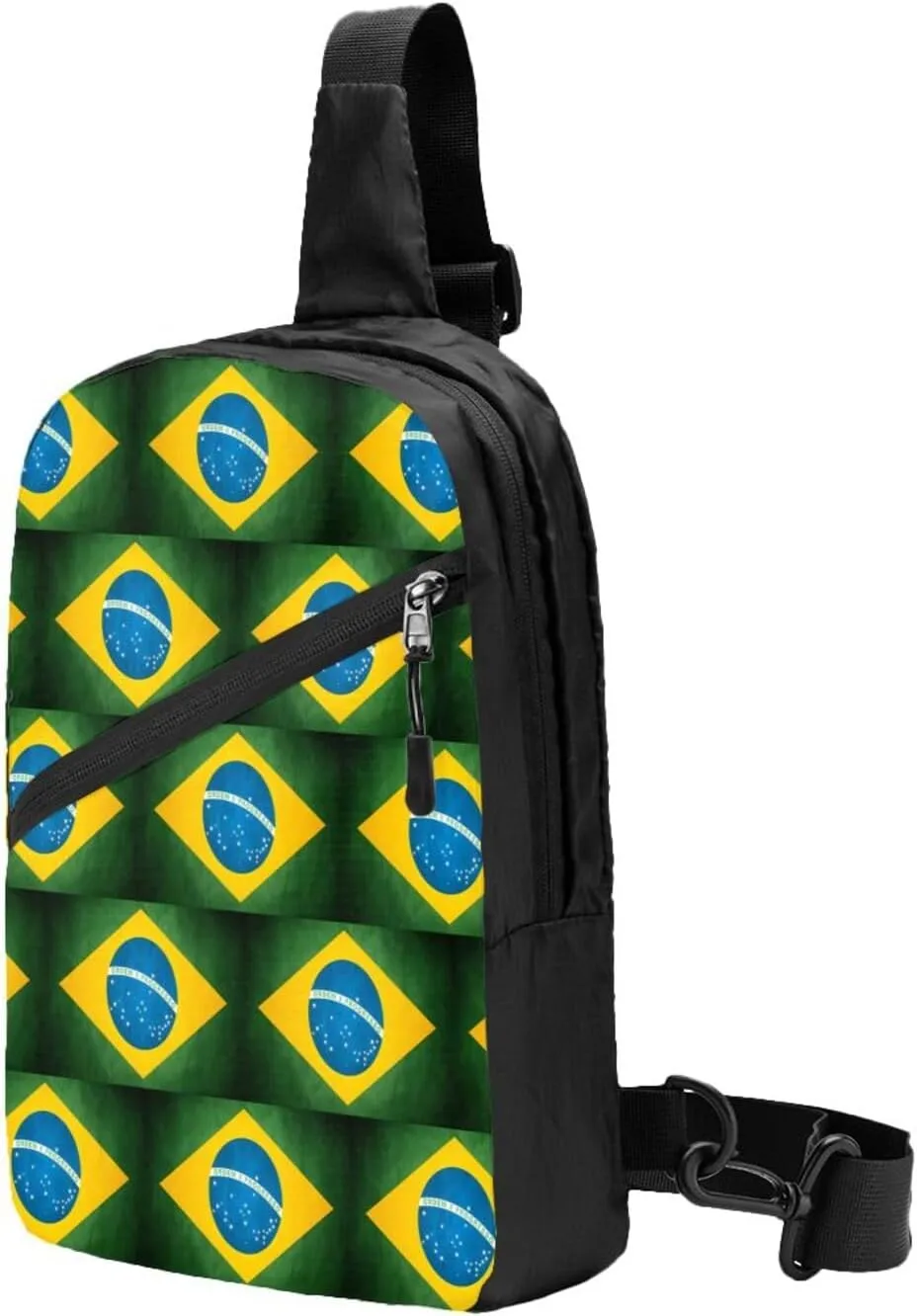 Brazil Brazilian Flag Portable Crossbody Bag Foldable Sling Bags Sports Gym Chest Daypack Reusable Shoulder Backpack Casual Diagonally Rucksack Fanny Packs