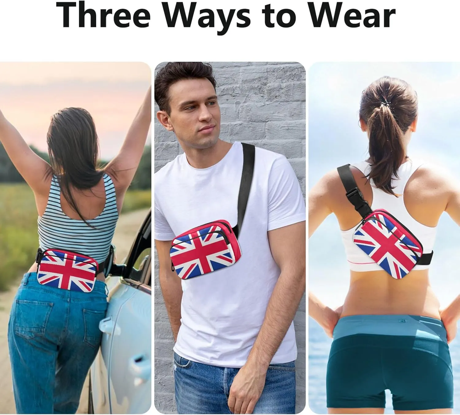 Britain United Kingdom Flag Women Fanny Packs Waterproof Hip Pouch Belt Bag Cute Travel Waist Pack for Men
