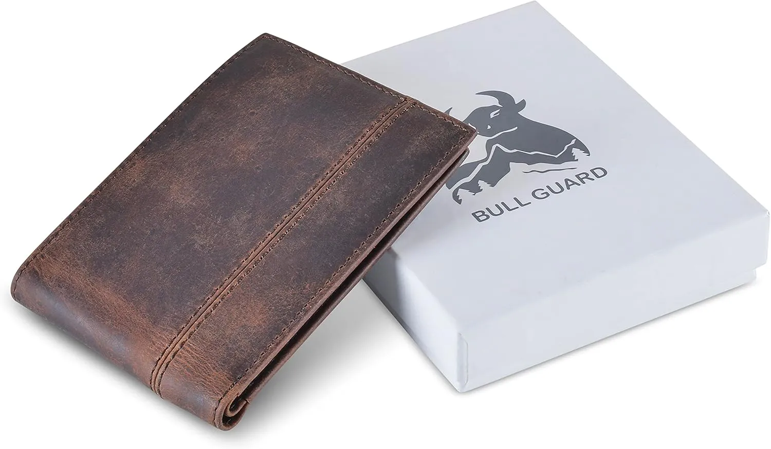 BULL GUARD Rfid Leather Wallet | The Respected Gentlemans Bifold Slim for Men | Travel Secure RFID Blocking | Mens Full Grain Leather Wallet with Removable ID Credit Card Holder