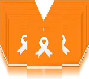 Bulyoou 200 Pcs Orange Ribbon Awareness Bags 9 x 12 Inch Leukemia Awareness Plastic Bags Kidney Cancer ADHD Lymphoma Cerebral for Public Activity Supplies