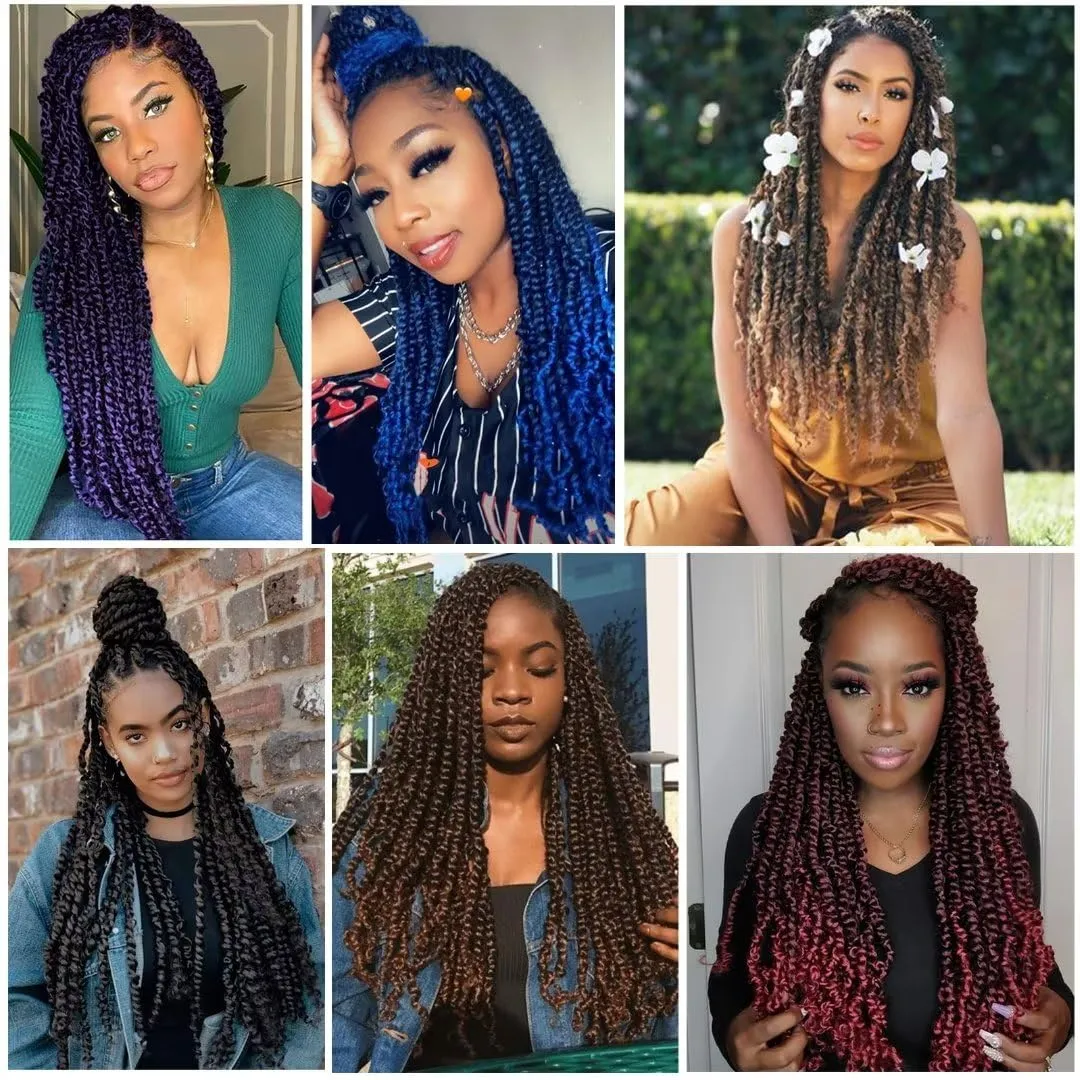 Burgundy Water Wave Crochet Hair 14inch 6 Pack Passion Twist Crochet Hair Synthetic Fiber Braidig Hair(14", T1B/BUG#)