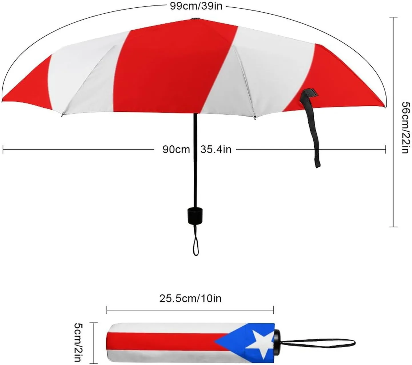 Calculay Russian Flag Portable Automatic Switch Folding Umbrella Manual Sunshade Anti-UV Travel Umbrella Rainproof And Windproof Suitable for Men And Women