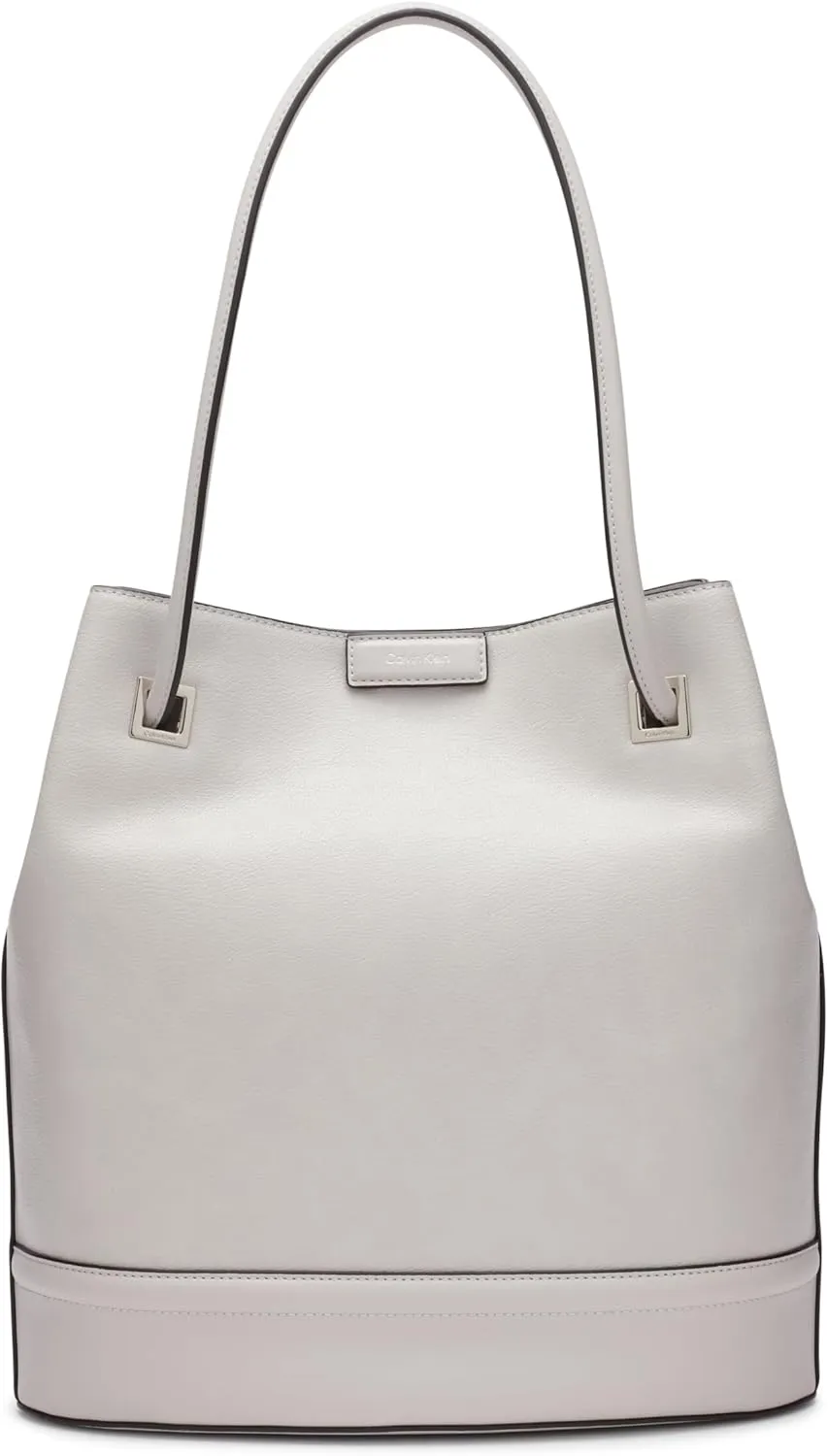 Calvin Klein Ash Tote Bag – North/South, Vegan Leather, 2 Pockets