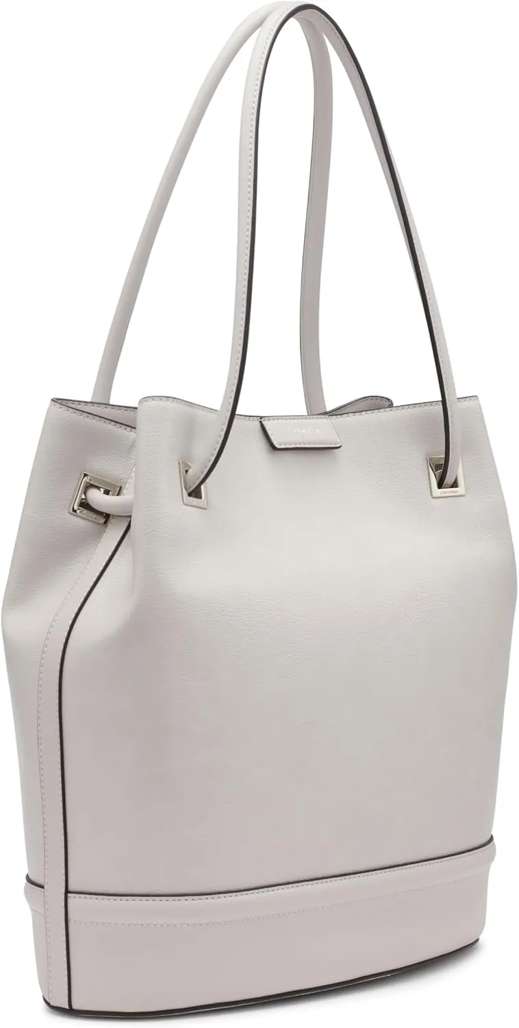 Calvin Klein Ash Tote Bag – North/South, Vegan Leather, 2 Pockets