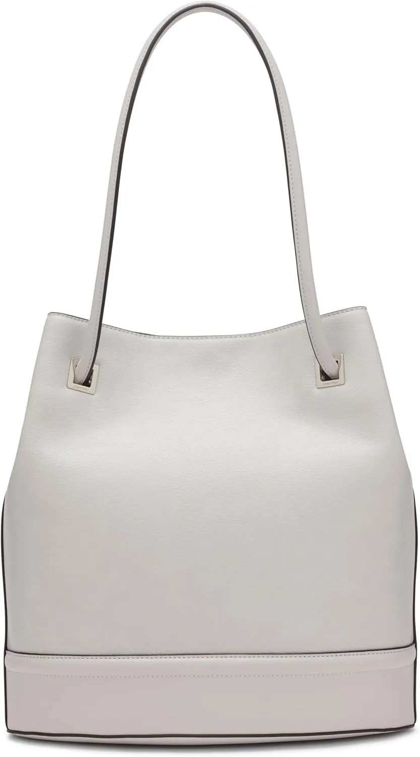 Calvin Klein Ash Tote Bag – North/South, Vegan Leather, 2 Pockets