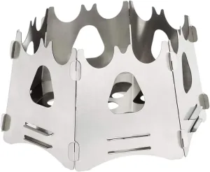 Camping Wood Stove Camping Wood Stove Portable Folding Wood Burning Backpacking Stove for Camping Cooking (Color : Silver Size : One Size) (Silver One Size)