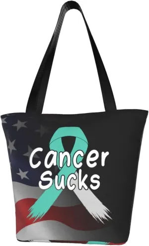 Cancer Sucks Cervical Cancer Awareness Fashion Shoulder Bag Large Capacity For Man Or Woman