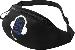 Can't Hear You I'm Gaming Fanny Pack for Men Women, Sports waist bag, suitable for traveling, hiking and running