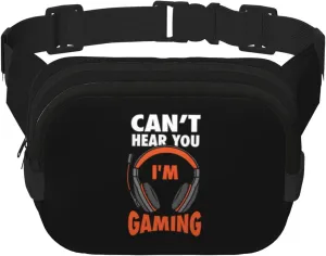Can't Hear You I'm Gaming Waist Pack Bag Fanny Pack for Men&Women Hip Bum Bag with Adjustable Strap for Outdoors Workout Traveling Casual Running Hiking Cycling
