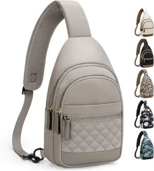 Capolo Sling Bag for Women Men Waterproof Crossbody Bags for Women Trendy Casual Fanny Pack with Convertible Shoulder Strap Chest Bag for Travel Hiking(Grey, Medium)