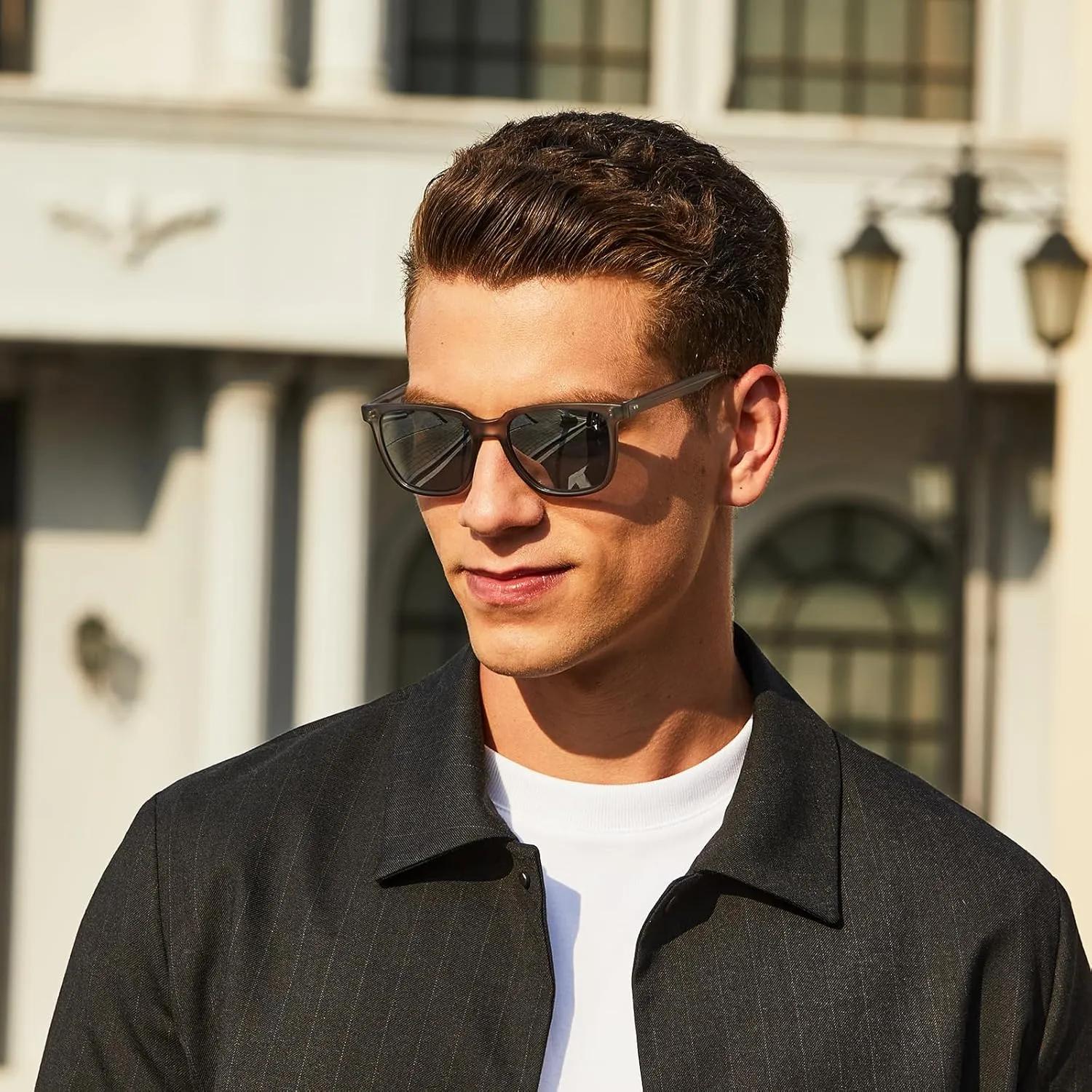 CARFIA Retro Acetate Polarized Sunglasses for Men UV400 Protection Driving Outdoor Anti-Glare Sun Glasses CA5354WS