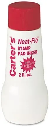 Carter`s : Neat-Flo 2oz Bottle Inker, Red -:- Sold as 2 Packs of - 1 - / - Total of 2 Each
