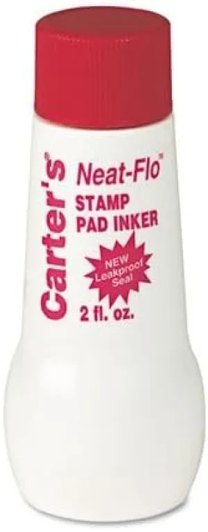 Carter`s : Neat-Flo 2oz Bottle Inker, Red -:- Sold as 2 Packs of - 1 - / - Total of 2 Each