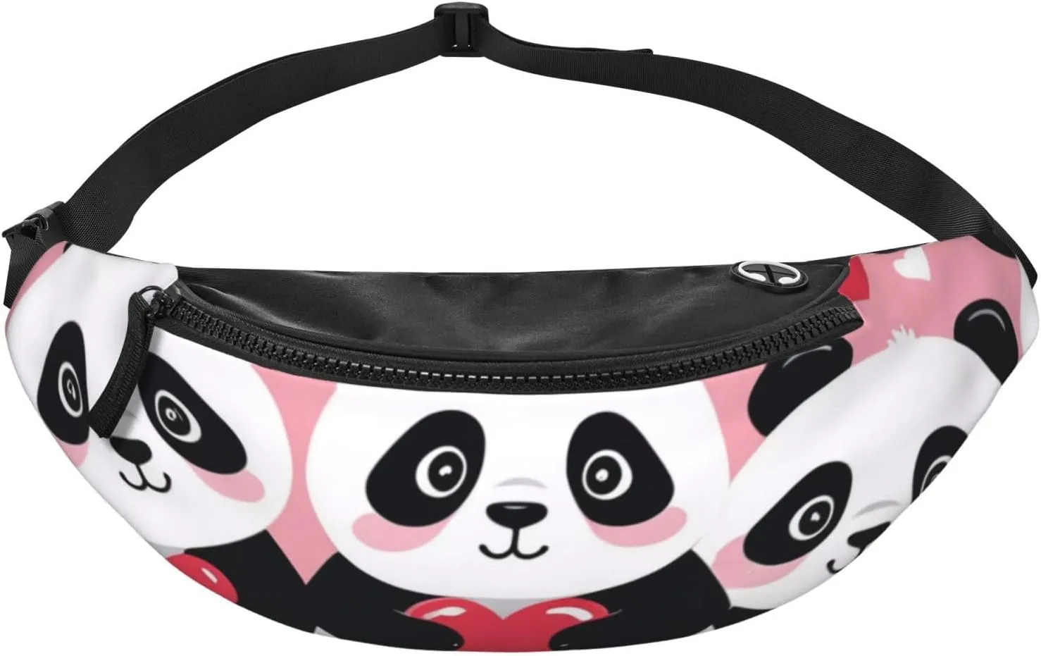 Casual Cute Panda Hearts Printed Fanny Pack,Crossbody Fanny packs for women Men Waist Bag for Running Travel