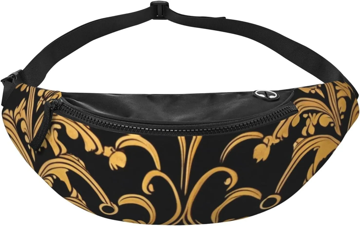 Casual Gold Black Wallpaper Printed Fanny Pack,Crossbody Fanny packs for women Men Waist Bag for Running Travel