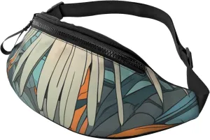 Casual Palm Tree Printed Fanny Pack,Crossbody Fanny packs for women Men Waist Bag for Running Travel