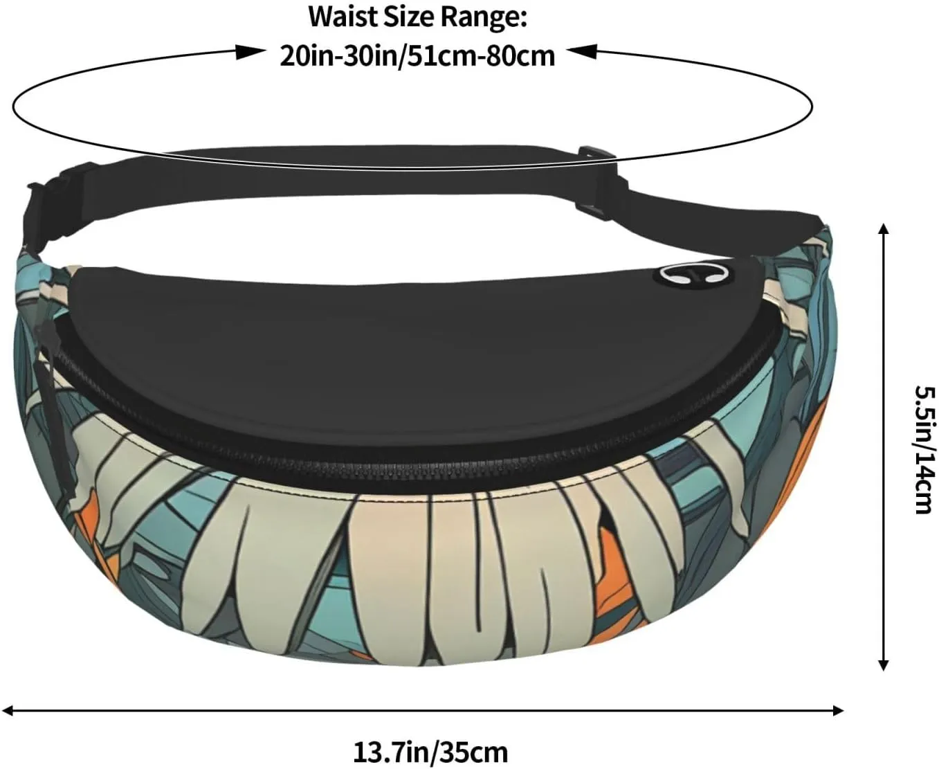 Casual Palm Tree Printed Fanny Pack,Crossbody Fanny packs for women Men Waist Bag for Running Travel