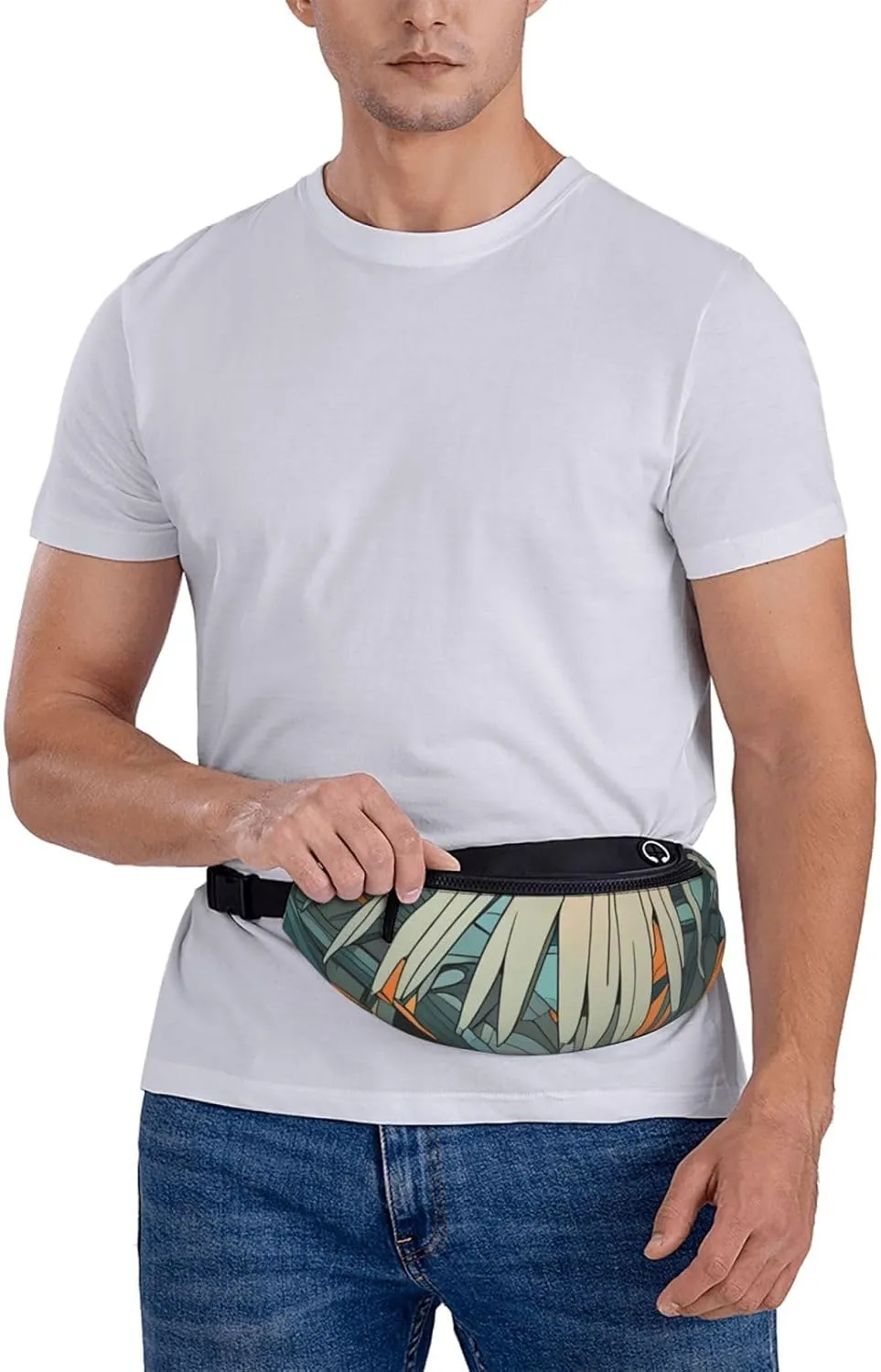 Casual Palm Tree Printed Fanny Pack,Crossbody Fanny packs for women Men Waist Bag for Running Travel