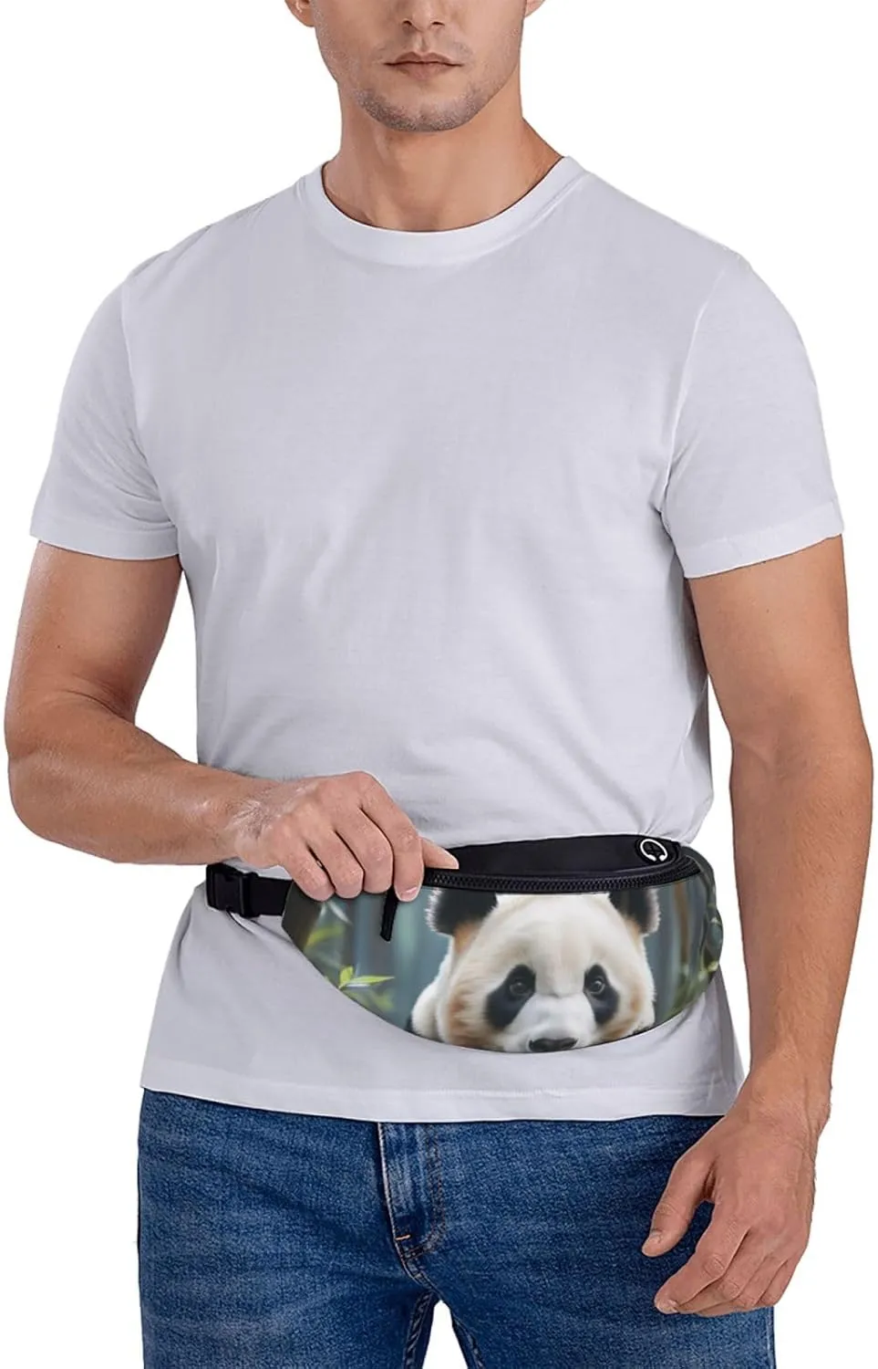 Casual Panda Animal Printed Fanny Pack,Crossbody Fanny packs for women Men Waist Bag for Running Travel