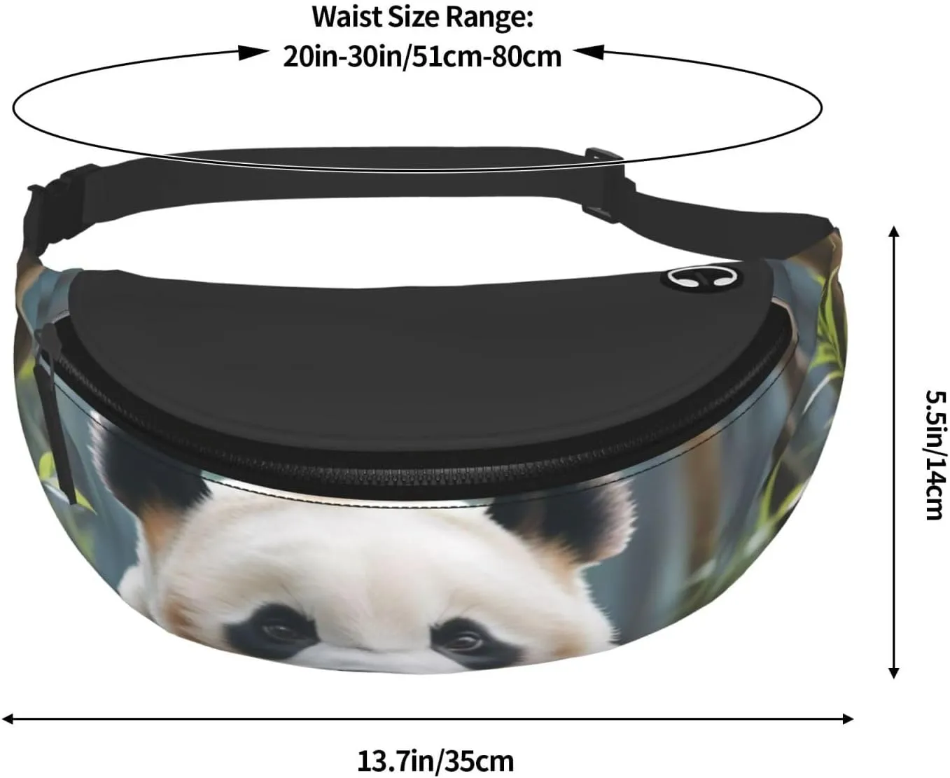 Casual Panda Animal Printed Fanny Pack,Crossbody Fanny packs for women Men Waist Bag for Running Travel