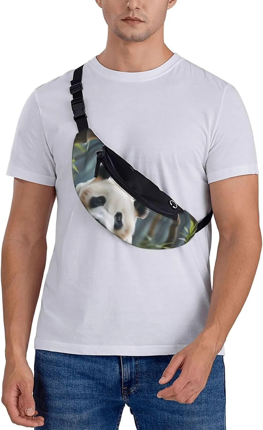 Casual Panda Animal Printed Fanny Pack,Crossbody Fanny packs for women Men Waist Bag for Running Travel