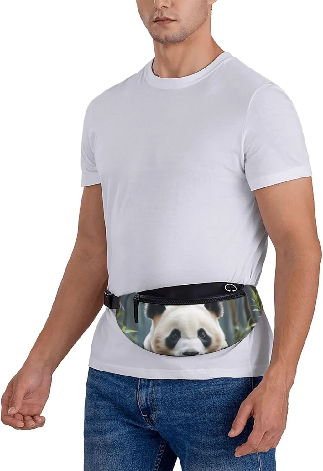 Casual Panda Animal Printed Fanny Pack,Crossbody Fanny packs for women Men Waist Bag for Running Travel