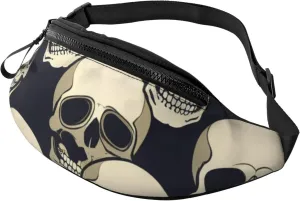 Casual Skull Skeleton Printed Fanny Pack,Crossbody Fanny packs for women Men Waist Bag for Running Travel