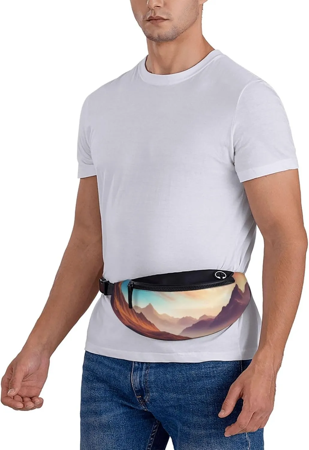 Casual Universe with Stars and Galaxy Interstellar Printed Fanny Pack,Crossbody Fanny packs for women Men Waist Bag for Running Travel