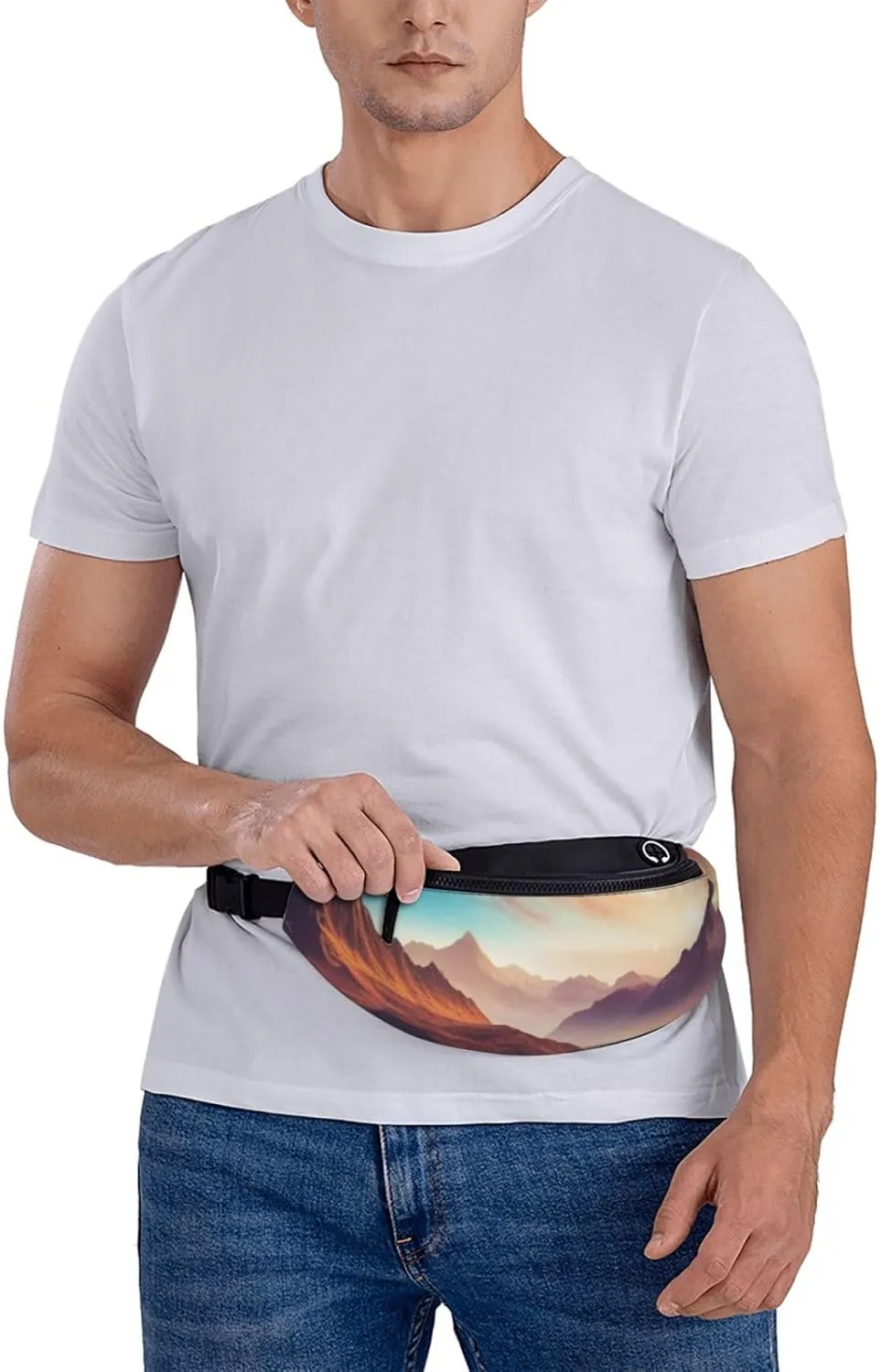 Casual Universe with Stars and Galaxy Interstellar Printed Fanny Pack,Crossbody Fanny packs for women Men Waist Bag for Running Travel