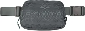 C.C Aztec Pattern Belt Bag - Fanny Pack & Crossbody Bag for Women - Fashion Waist Pack with Adjustable Strap - Gifts (Aztec Pattern - dk. grey)