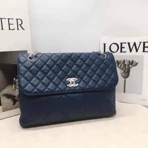 Chanel Quilted Navy Leather Shoulder Bag