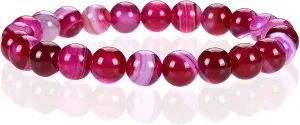 Cherry Tree Collection Gemstone Beaded Stretch Bracelet 8mm Round Beads 7"